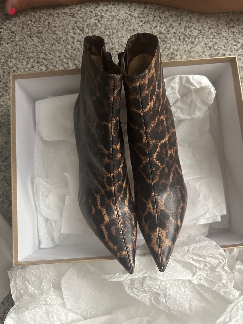 Christian Louboutin Vibella Leopard-Print Pointed Ankle Booties - Brown